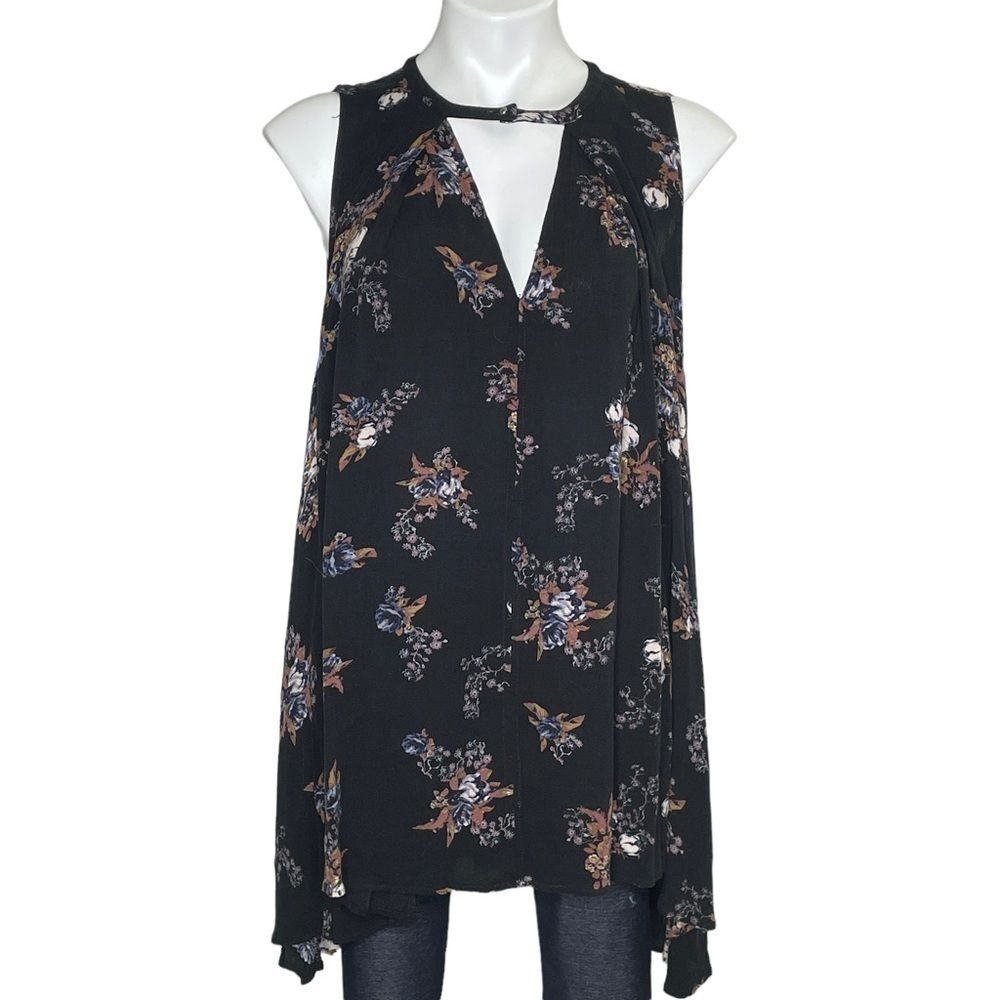 Free People Tree Swing black floral mini dress, small